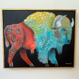 Large framed painting by Studio Steve — Bob Baseball